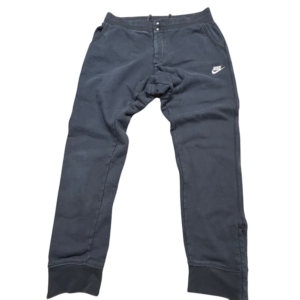 Nike Mens Sportswear Joggers Black Fleece Ankle Zip Sweatpants XL